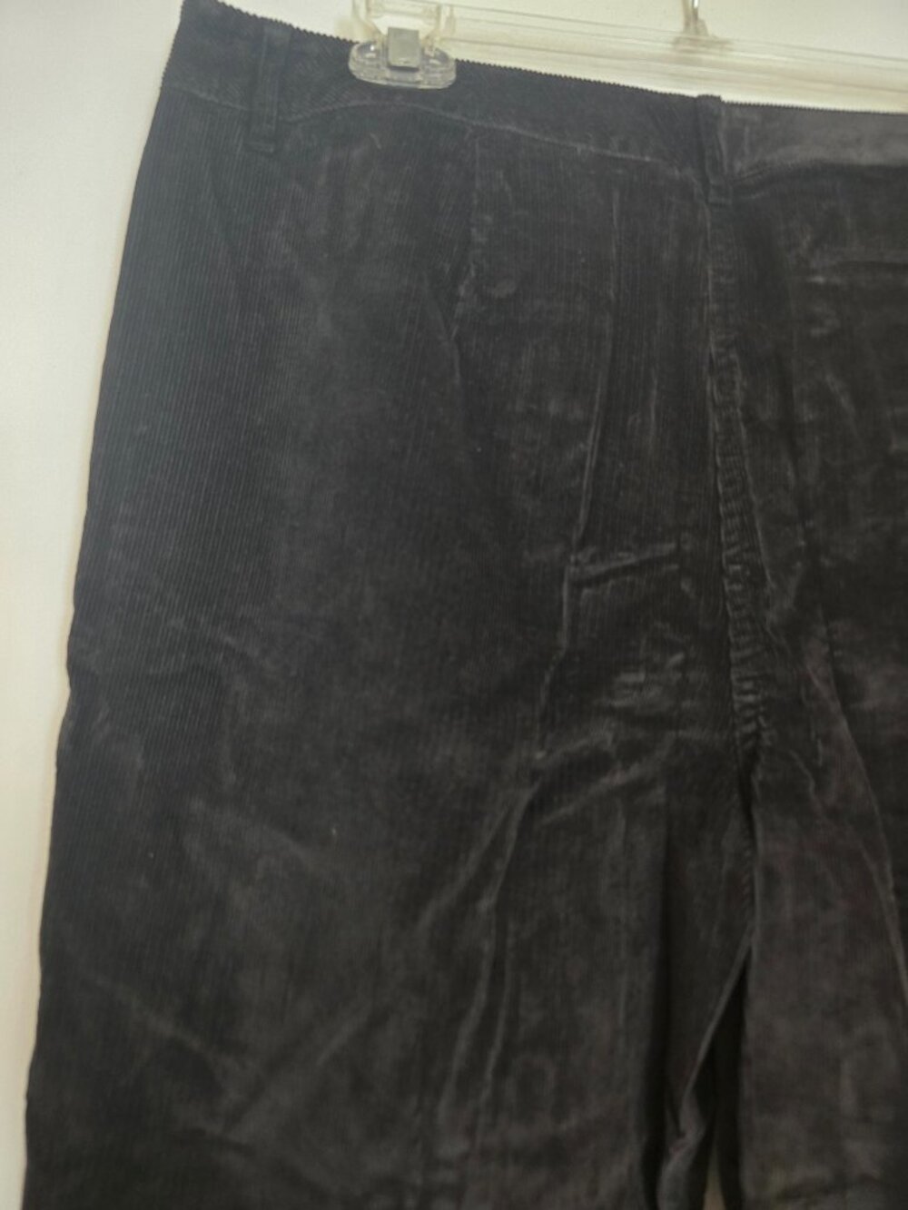 Talbots Stretch Corderoy Pants Charcoal Grey Cuffed Wide Leg Size 12 - Picture 6 of 16